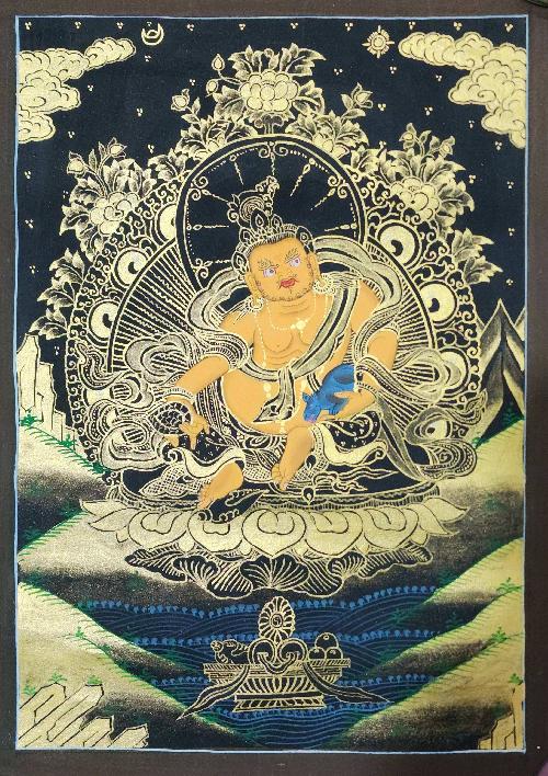 Yellow Jambhala, Buddhist Traditional Painting, Hand Painted