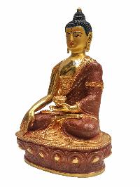 [shakyamuni Buddha], Buddhist Statue, [partly Gold Plated] With [face Painted]