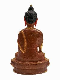 [shakyamuni Buddha], Buddhist Statue, [partly Gold Plated] With [face Painted]