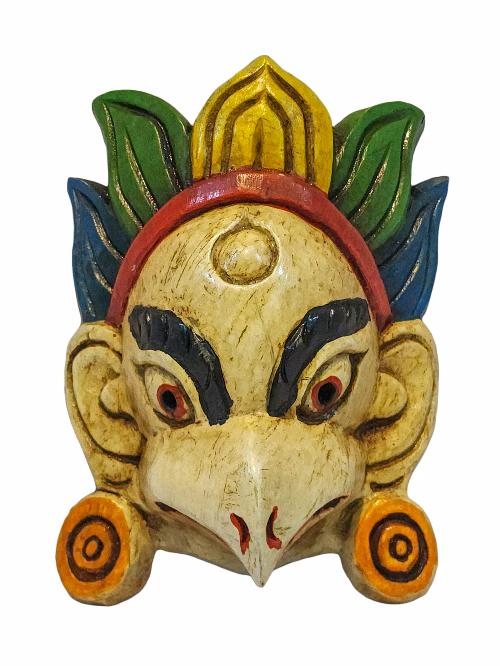 [garuda], Handmade Wooden Mask, Wall Hanging, [painted], Poplar Wood