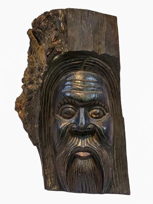 [baba Mask], Handmade Wooden Mask, Wall Hanging, [painted], Poplar Wood