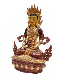 [aparimita], Buddhist Statue, [partly Gold Plated] With [face Painted]