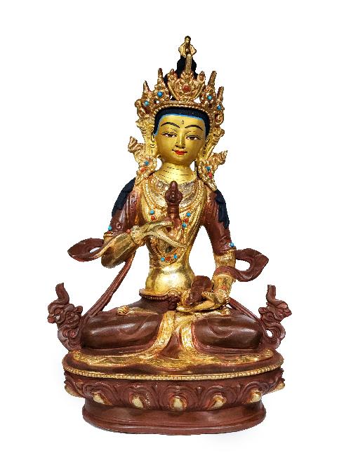 [vajrasattva] Buddhist Handmade Statue, [partly Gold Plated], Wtih [face Painted]