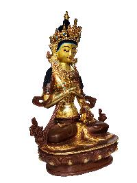 [vajrasattva] Buddhist Handmade Statue, [partly Gold Plated], Wtih [face Painted]