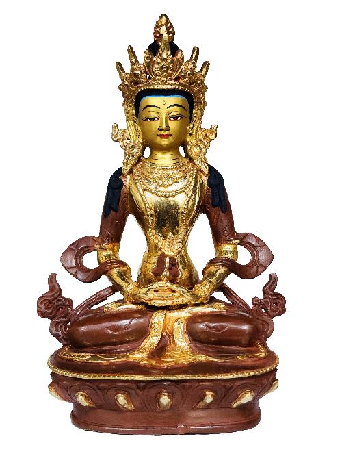 [aparimita] Buddhist Handmade Statue, [partly Gold Plated], Wtih [face Painted]