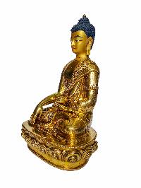 [shakyamuni Buddha], Buddhist Handmade Statue, [face Painted] And [gold Plated]