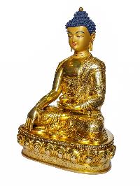 [shakyamuni Buddha], Buddhist Handmade Statue, [face Painted] And [gold Plated]