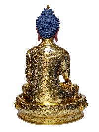 [shakyamuni Buddha], Buddhist Handmade Statue, [face Painted] And [gold Plated]
