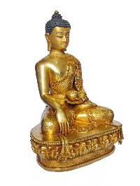 [shakyamuni Buddha], Buddhist Handmade Statue, [face Painted] And [gold Plated]