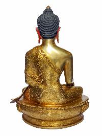 [shakyamuni Buddha], Buddhist Handmade Statue, [face Painted] And [gold Plated]