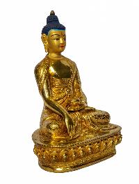 [shakyamuni Buddha], Buddhist Handmade Statue, [face Painted] And [gold Plated]