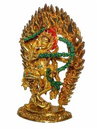 [kurukulla], Buddhist Handmade Statue, [face Painted] And [gold Plated]