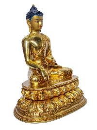 [shakyamuni Buddha], Buddhist Handmade Statue, [face Painted] And [gold Plated]