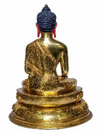 [shakyamuni Buddha], Buddhist Handmade Statue, [face Painted] And [gold Plated]