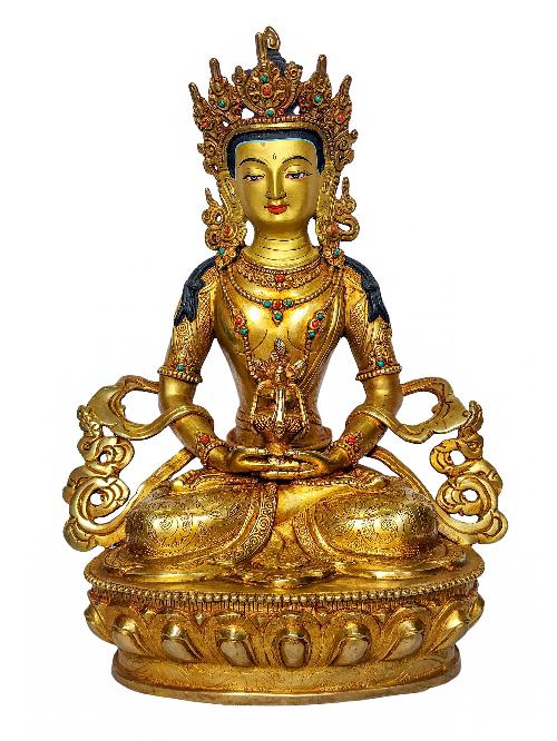 [aparimita], Buddhist Handmade Statue, [face Painted] And [gold Plated]