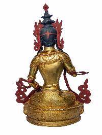 [vajrasattva], Buddhist Handmade Statue, [face Painted] And [gold Plated]