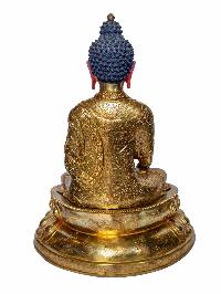 [shakyamuni Buddha], Buddhist Handmade Statue, [face Painted] And [gold Plated]