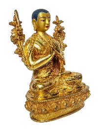 [tsongkhapa With His Disciple], Buddhist Handmade Statue, [face Painted] And [gold Plated]