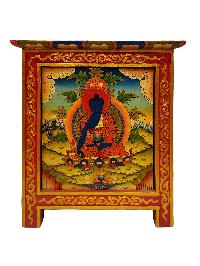 Tibetan Small Cabinet With One Door, [painted]