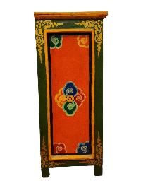 Tibetan Buddhist Cabinet With Three Drawer And One Door Cabinet, [painted]
