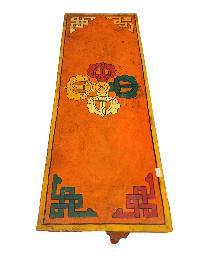Tibetan Buddhist Cabinet With Three Drawer And One Door Cabinet, [painted]