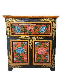Tibetan Buddhist Cabinet With One Drawer And Two Door, [painted]