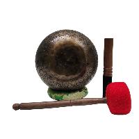 [jambati Singing Bowl], Buddhist Hand Beaten [carved], With Flower Design, [heart Chakra], [select Accessories]