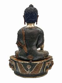 [shakyamuni Buddha], Buddhist Handmade Statue, [silver And Chocolate Oxidized], With Additional Carving