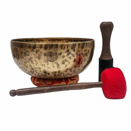 [full Moon Bowl], Buddhist Hand Beaten, Moon Carved, Antique Finishing, [select Accessories]