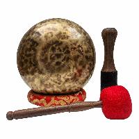 [handmade Singing Bowl], Buddhist Hand Beaten, Antique Finishing, [select Accessories]