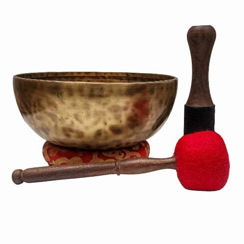 [handmade Singing Bowls], Buddhist Hand Beaten, Antique Finishing, [select Accessories]