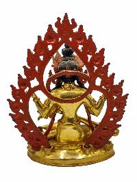 [saraswati], Buddhist Handmade Statue, [face Painted] And [gold Plated]