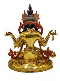 [saraswati], Buddhist Handmade Statue, [face Painted] And [gold Plated]