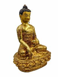 [shakyamuni Buddha], Buddhist Handmade Statue, [face Painted] And [gold Plated]