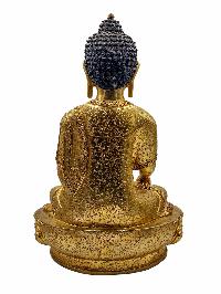[shakyamuni Buddha], Buddhist Handmade Statue, [face Painted] And [gold Plated]