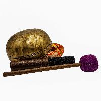 [jhumka Tiger Singing Bowl], Buddhist Hand Beaten, Antique Finishing, [select Accessories]