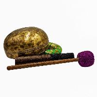 Jambati Singing Bowl, [tiger Antique], [jhumkat], Buddhist Hand Beaten, Antique Finishing, [select Accessories]