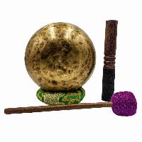 Jambati Singing Bowl, [tiger Antique], [jhumkat], Buddhist Hand Beaten, Antique Finishing, [select Accessories]