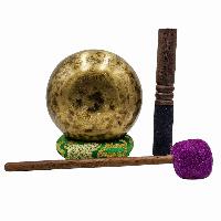 Jambati Singing Bowl, [tiger Antique], [jhumkat], Buddhist Hand Beaten, Antique Finishing, [select Accessories]