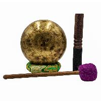 Jambati Singing Bowl, [tiger Antique], [jhumkat], Buddhist Hand Beaten, Antique Finishing, [select Accessories]