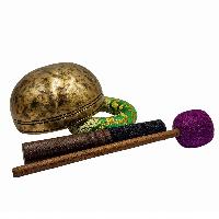 Jambati Singing Bowl, [tiger Antique], [jhumkat], Buddhist Hand Beaten, Antique Finishing, [select Accessories]