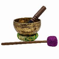 Jambati Singing Bowl, [tiger Antique], [jhumkat], Buddhist Hand Beaten, Antique Finishing, [select Accessories]