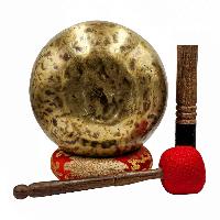 Jambati Singing Bowl, [tiger Antique], [jhumkat], Buddhist Hand Beaten, Antique Finishing, [select Accessories]