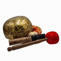 Jambati Singing Bowl, [tiger Antique], [jhumkat], Buddhist Hand Beaten, Antique Finishing, [select Accessories]