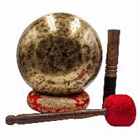 Jambati Singing Bowl, [tiger Antique], [jhumkat], Buddhist Hand Beaten, Antique Finishing, [select Accessories]