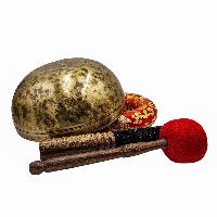 Jambati Singing Bowl, [tiger Antique], [jhumkat], Buddhist Hand Beaten, Antique Finishing, [select Accessories]