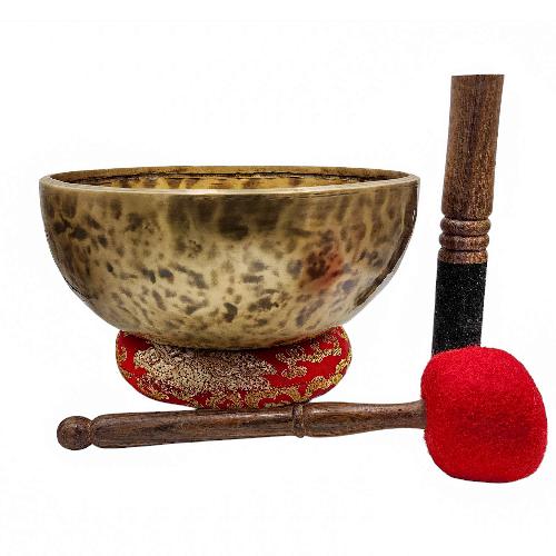 Jambati Singing Bowl, [tiger] Buddhist Hand Beaten, Antique Finishing, [select Accessories]