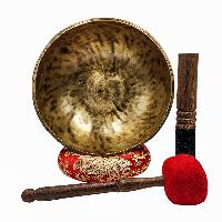 Jambati Singing Bowl, [tiger] Buddhist Hand Beaten, Antique Finishing, [select Accessories]