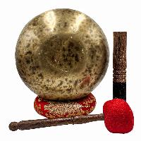 Jambati Singing Bowl, [tiger] Buddhist Hand Beaten, Antique Finishing, [select Accessories]