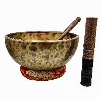 Jambati Singing Bowl, [tiger] Buddhist Hand Beaten, Antique Finishing, [select Accessories]